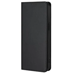 Leather Flip Phone Case - Stylish and Protective Cover for Xiaomi Poco C65 (Black)