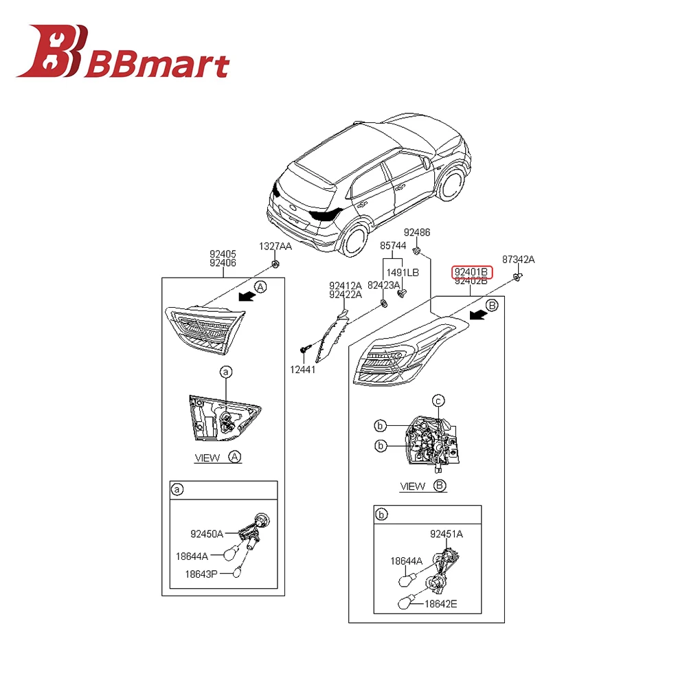 

92401-C9500 BBmart Auto Parts 1 Pcs High Quality Tail Light Rear Lamp Left For Hyundai IX25 17 Car Accessories