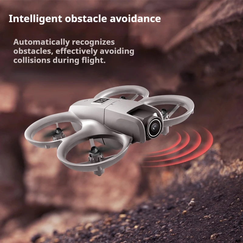 Drone enfant sans balais avec caméra en vol, montrant sa stabilité et son design pliable