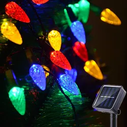 Solar - Powered LED Christmas String Lights - Festive Outdoor Fairy Garland Lighting - 12M 100LEDS (Style 2)
