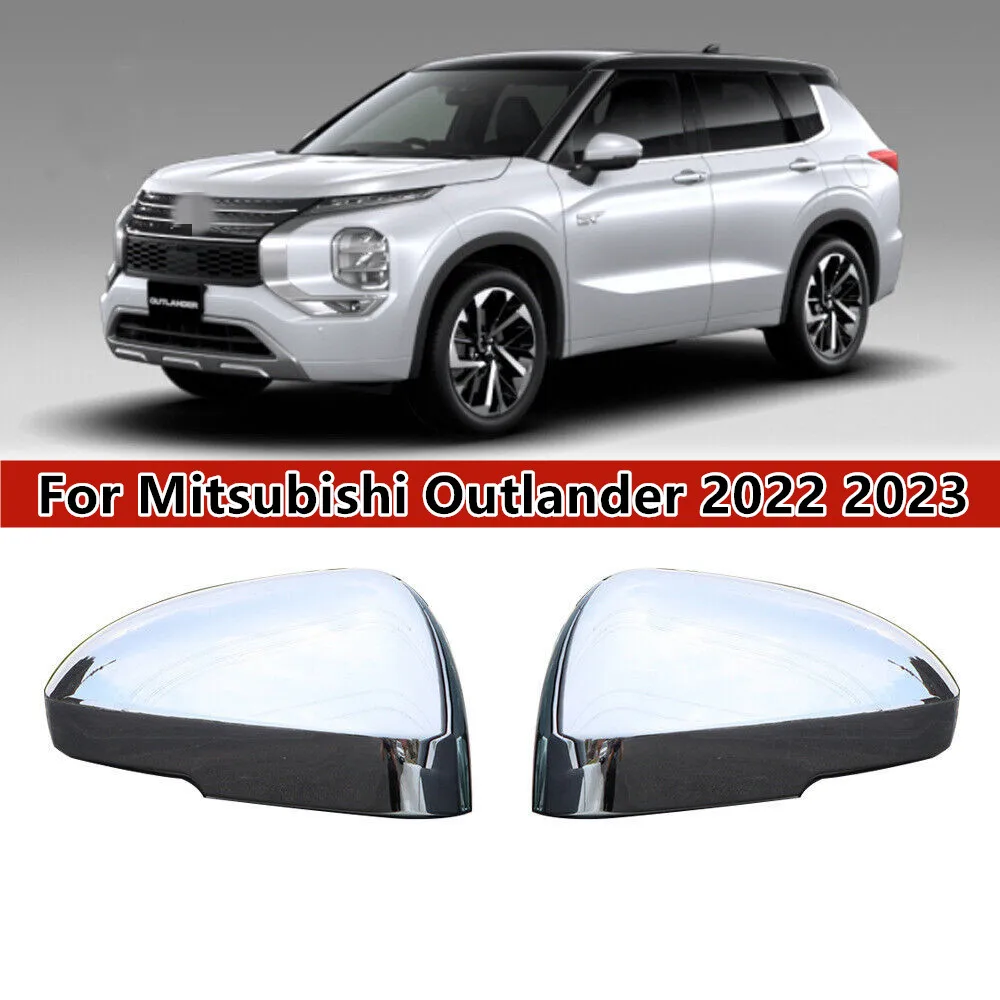 

2Pcs Chrome Rearview Side Mirror Cover Housing Shell Cap Trim For Mitsubishi Outlander 2022 2023