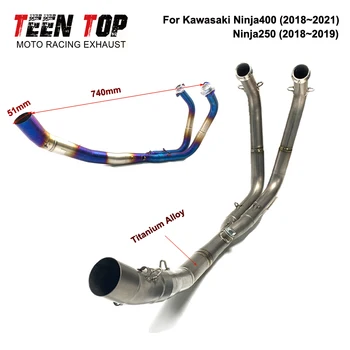 Motocycle Exhaust Muffler For Kawasaki NINJA400 Ninja 400 Exhaust Header 2018 2019 2020 2021 Ninja250 Front Link Pipe 2018 2019