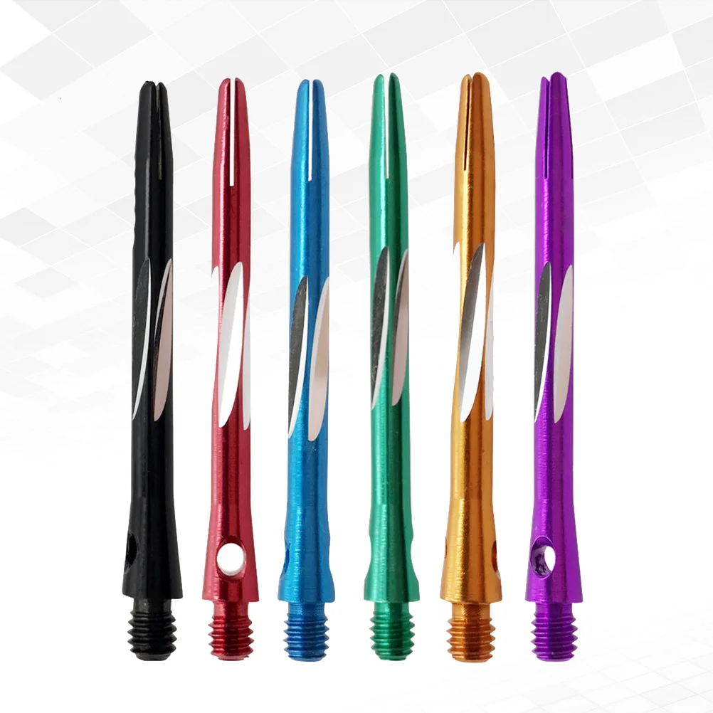 

6pcs Delicate Carved Dart Rod Professional Metal Dart Shafts Accessories Metal Stems Alloy Pole Rod (Black Red Blue Green