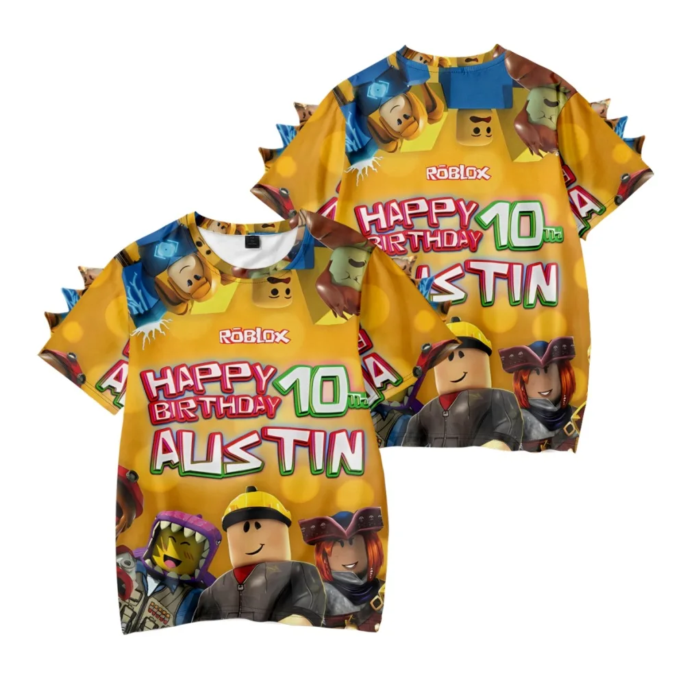 Summer 3D New Virtual World ROBLOX Short-sleeved Casual and Comfortable Children's Wear Cute Dinosaur Short-sleeved T-shirt 2