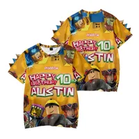 Summer 3D New Virtual World ROBLOX Short-sleeved Casual and Comfortable Children's Wear Cute Dinosaur Short-sleeved T-shirt 2