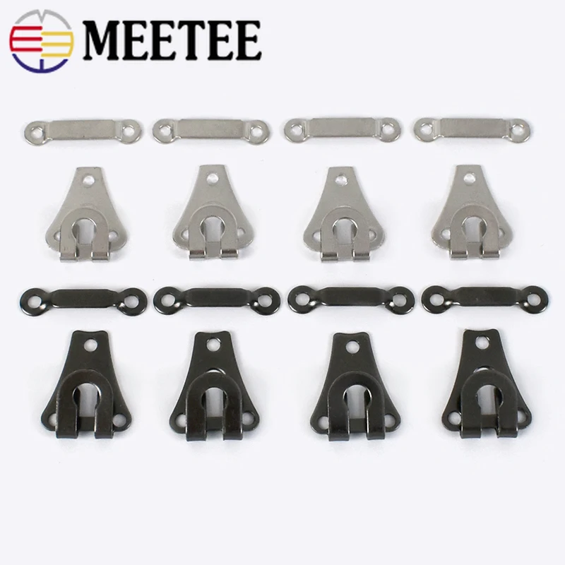 Trousers Pants Metal Buttons Women Skirt Buckle Sew-on Suit Coat Garment Hooks 50/100sets