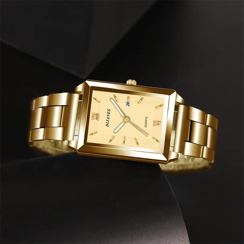 Fashion Men's Calendar Date Sport Casual Leather Wristwatch Luxury Business Stainless Steel Quartz Watch for Man montre homme 5
