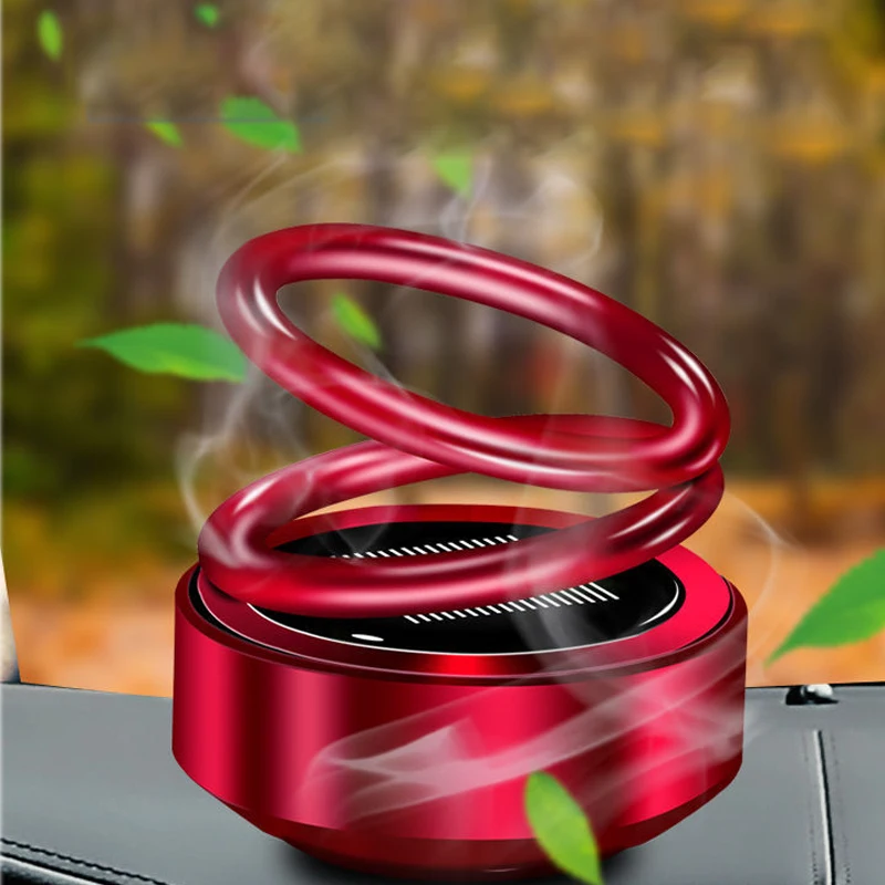 Car Aromatherapy Air Freshener Double Rings Rotary Suspension Rotating Car Auto Diffuser Perfume