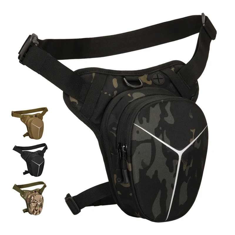 

Men Fanny Waist Pack Drop Leg Bag for Motorcycle Rider Hard Shell Tactics Military Nylon Cross body Thigh Hip Belt Bum Bags