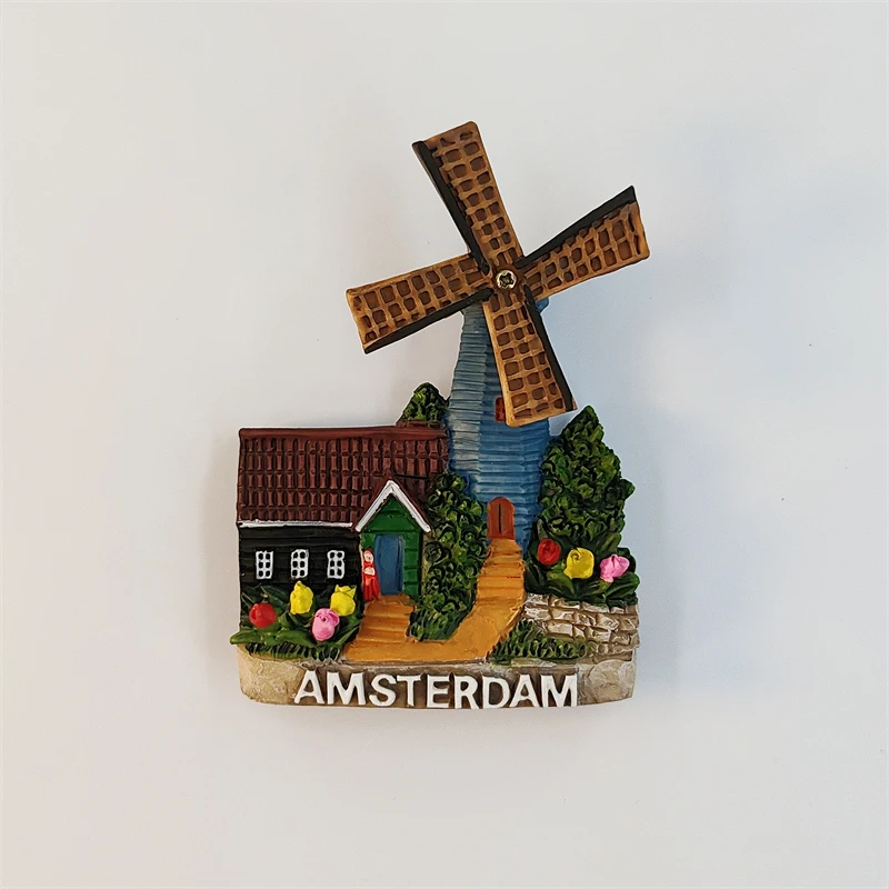 Holland 3D Windmill Frigorifero Magnete Turistico Souvenir Resina Adesivi Magnetici Frigorifero Magnete Casa & Cucina Decorazione dalla Cina