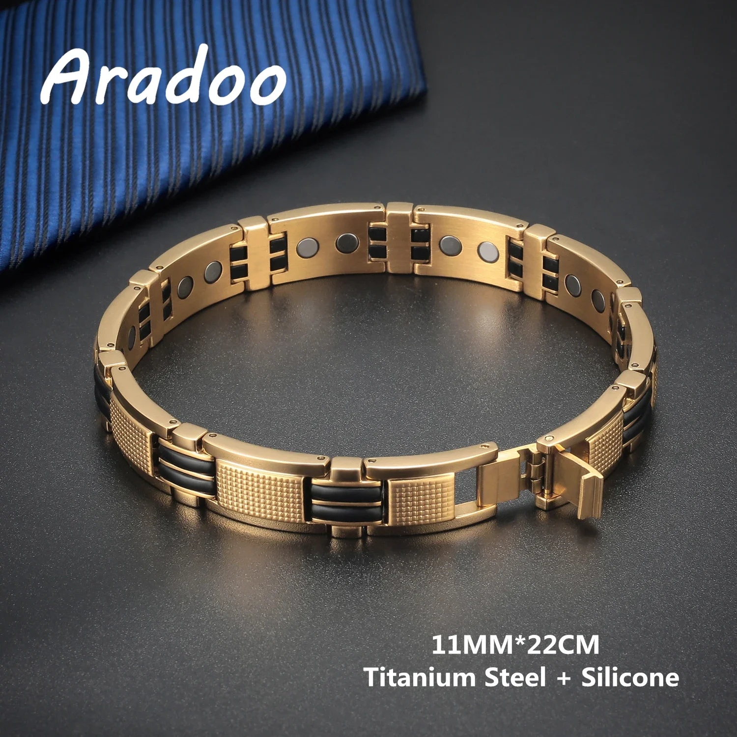 ARADOO Pure Titanium Bracelet 3500 Gauss Magnetic Slimming Therapy Bracelet