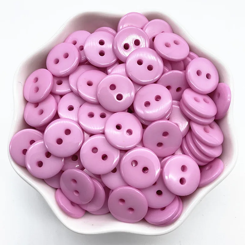 New 50pcs 11.5mm Colours Double Eye Bread Button Round Resin Sewing Buttons Diy Scrapbooking Multicolour