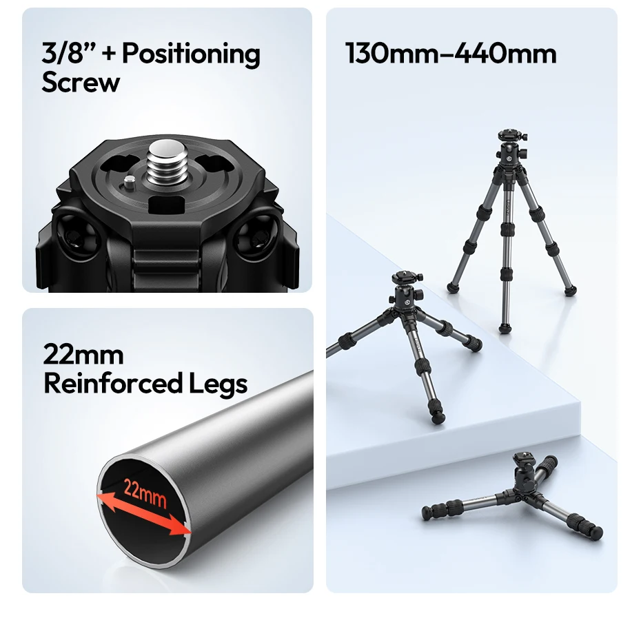 Travel Tripod Portable Adjustable Tripod 14CM-44CM for Smartphone Camera for UKA