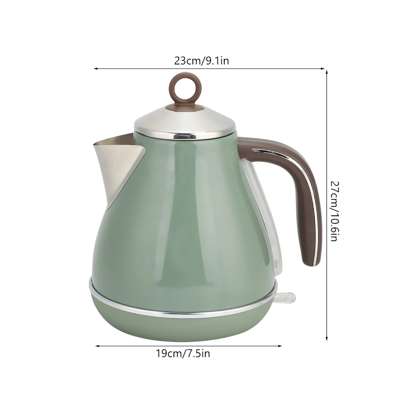 220V-240V 1700ml Stainless Steel Electric Kettle Household Retro Style Tea Water Boiling Pot EU Plug 220V‑240V 2