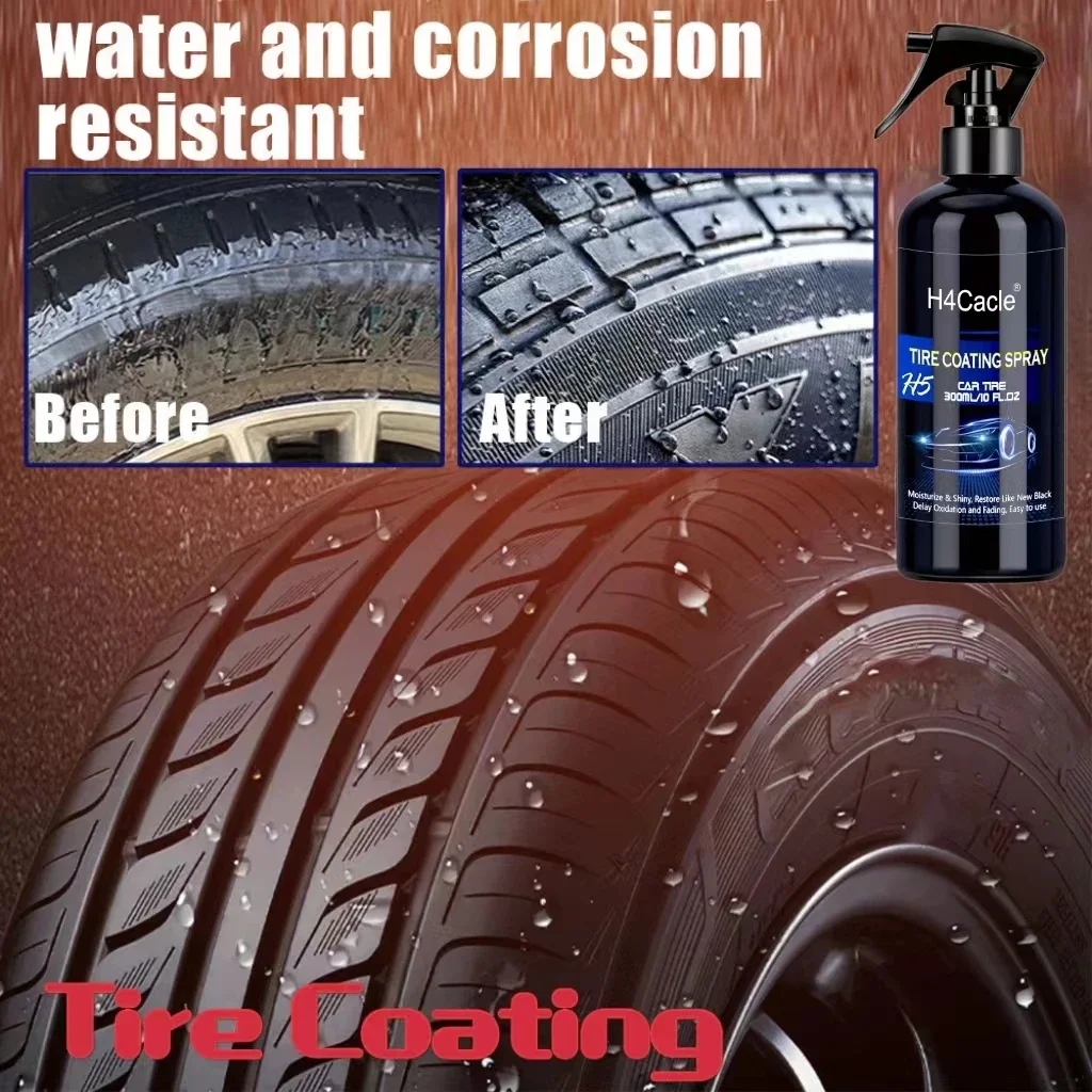 Tire Polisher Shiny Spray H4Cacle Car Coating Long Lasting High Tire Gloss Non Greasy Auto Refurbishing Agent Cleaning Car Tires
