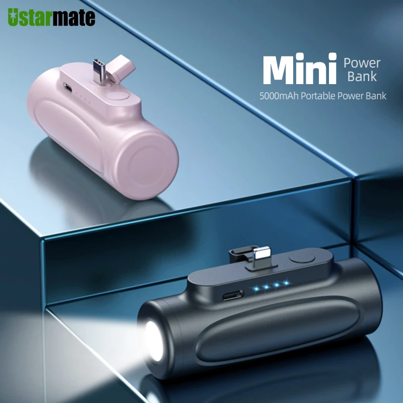 Компактный внешний аккумулятор на 5000 мА · ч портативный для iPhone Huawei Samsung Xiaomi