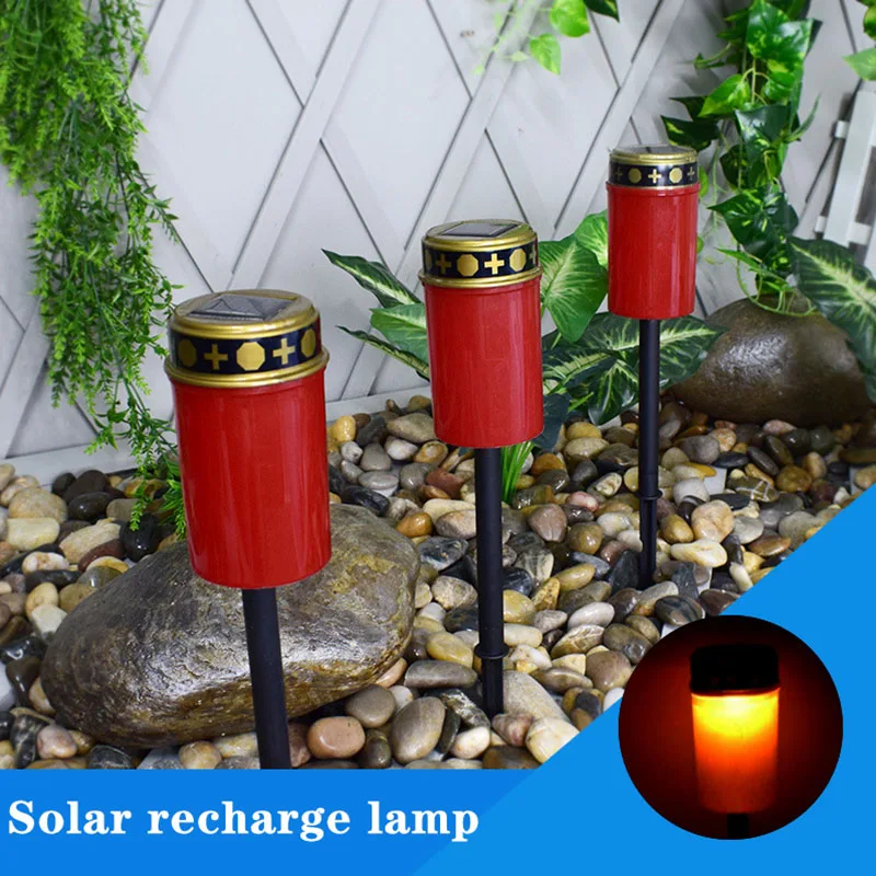 

Solar Induction Cemetery Waterproof Lamp Outdoor IP65 LED Candle Lantern Sunproof Plug-in Pendant Sacrificial Permanent Lights