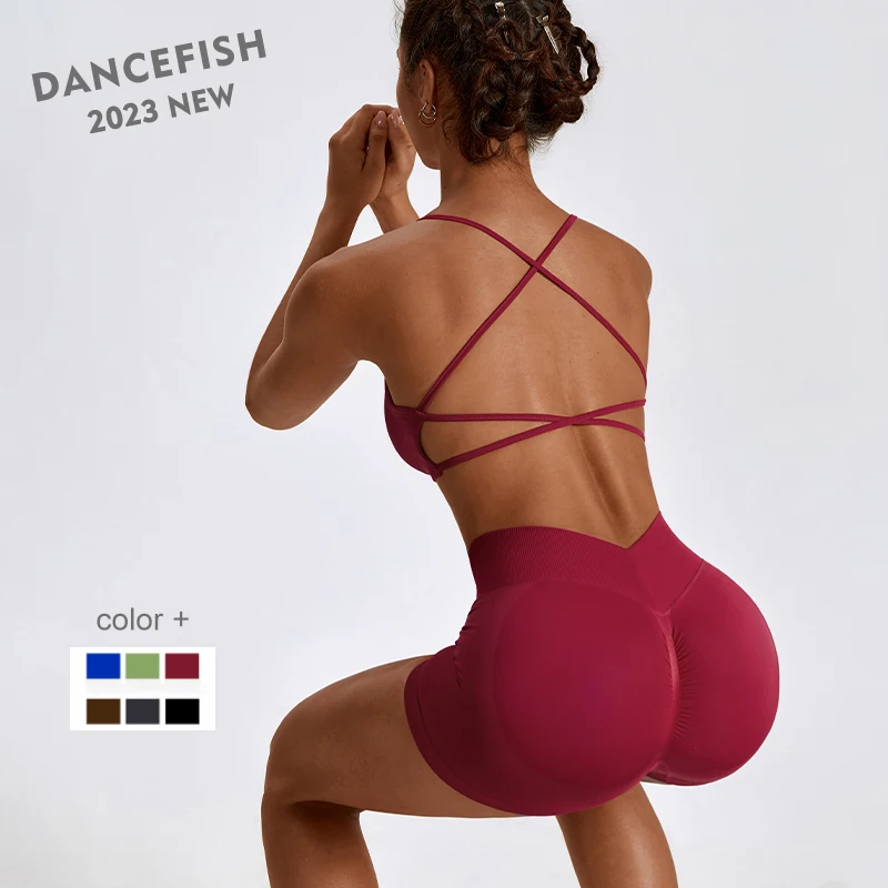 Dancefish 2023 Donne Seamless Beauty Back Active Suit Quick Dry Stretto Abbigliamento Sportivo Fitness Corsa Quotidiana Equitazione Yoga Wear