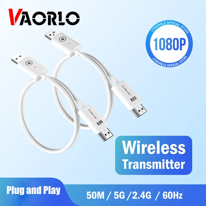 

Беспроводной приемник-передатчик VAORLO HDMI, 2,4 футов/50 м, ГГц