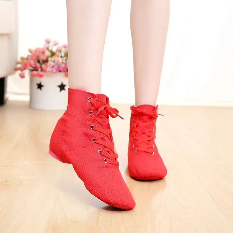 Woman Split Heel Sole Canva High Top Shoe athletic Men Women Boys Girls Canvas Jazz Dance Shoes dance shoes