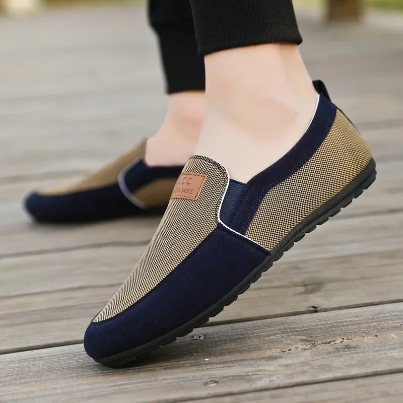 Slip on Loafers Mens Casual Shoes Plus Size Breathable Driving Shoes Office Walking Flats Non Slip Moccasins House Slippers2025
