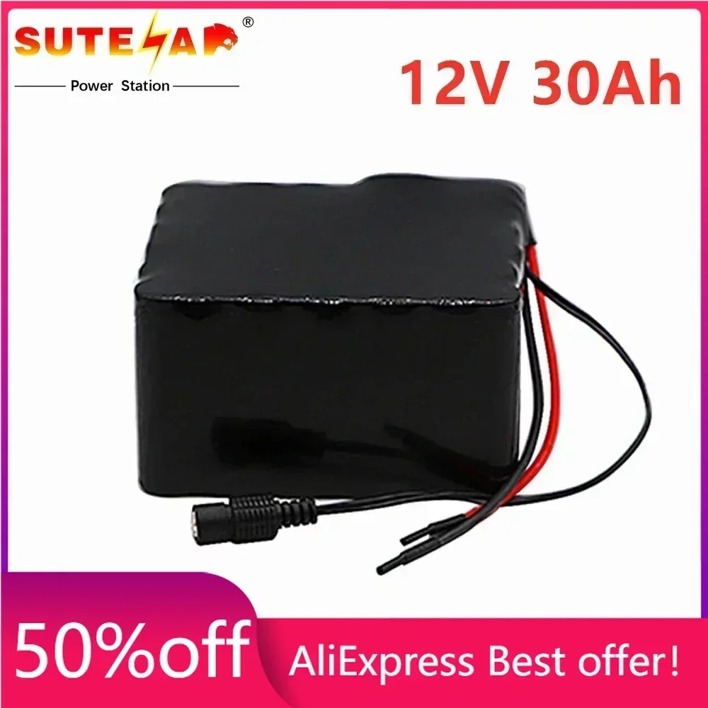 

Aleaivy 12V 30Ah 3S10P 11.1V 12.6V Lithium Battery Pack for Inverter Xenon Lamp Solar Street Light Sightseeing Car Etc + charger