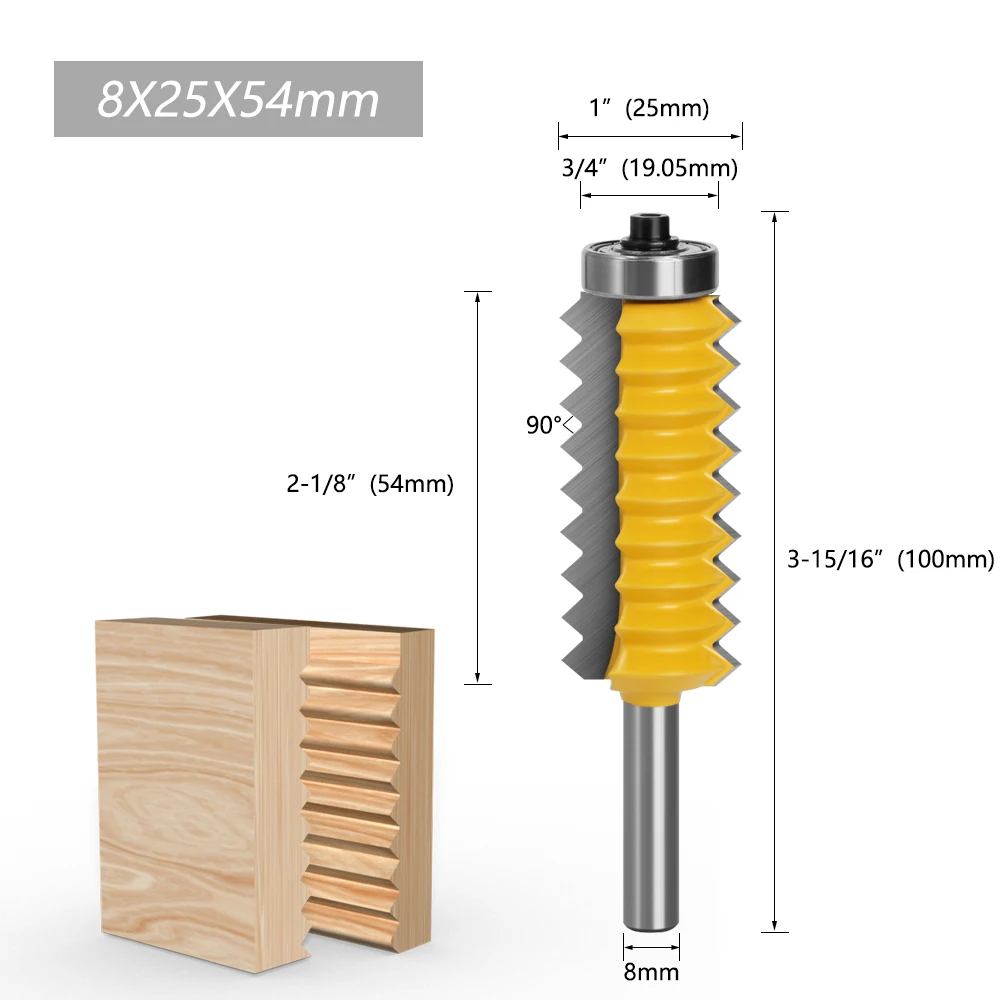 LAVIE 1pc 8mm Schaft Finger Joint Kleber Fräser Erhöhte Panel V Joint Router Bits Für Holz Zapfen holz Kegel Zapfen Bit – Detail 5