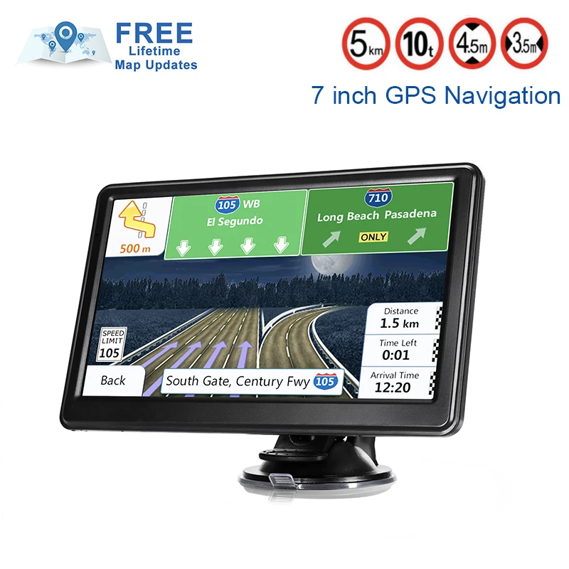 Портативный 7-дюймовый автомобильный GPS-навигатор, FM Bluetooth AVIN WinCE, gps-навигаторы для грузовиков, 256 м, 8 ГБ, 2023, Карта Европы, России, Португалии, Америки