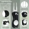 Foldable Golf Divot Repair Tool with Golf Ball Tool Pitch Groove Cleaner Golf Accessories Putting Green Fork Golf Training Aids 5