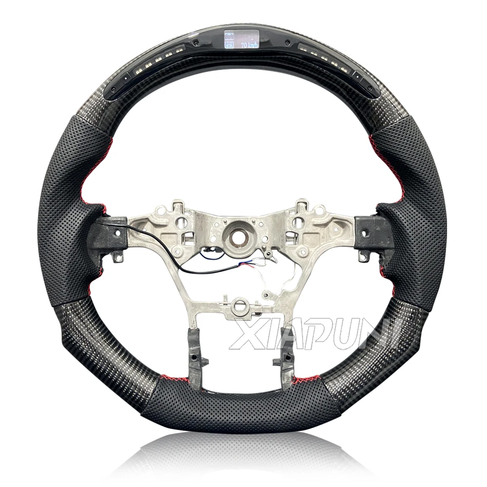 Toyota Camry Carolla Levin Wildlander RAV4 Avalon 2018-2020 Racing Wheel 용 맞춤형 LED 탄소 섬유 핸들