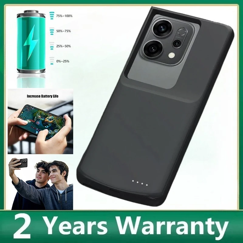 10000mAh 슬림형 신형 파워뱅크 케이스 (OPPO Reno 시리즈 14 13 12 11 Pro 10 9 Pro 호환) 충전식 배터리 케이스 폰 커버