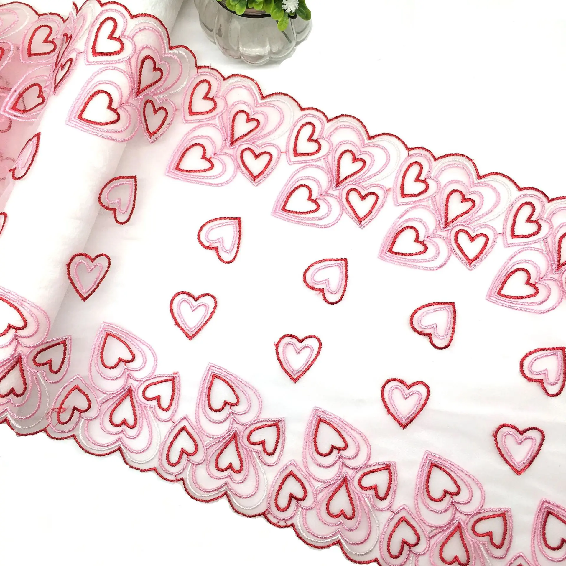 

20Yards Pink Embroidery Lace Trim Underwear DIY Clothing Accessories Sewing Applique Embroidery Lace Fabric