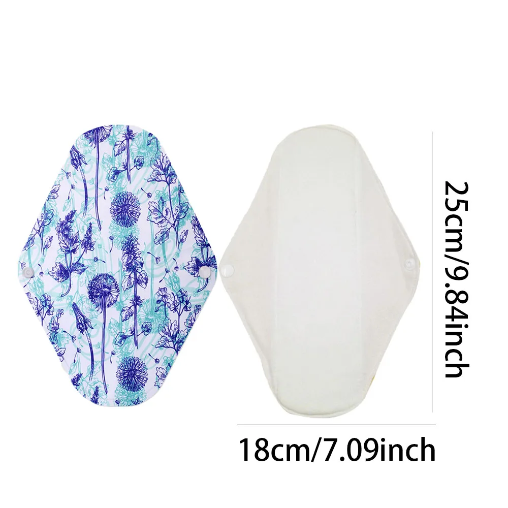3PCS Bamboo Cotton Menstrual Pads Reusable Soft Sanitary Napkins Washable Print Cloth Pads Durable Menstrual Nursing New