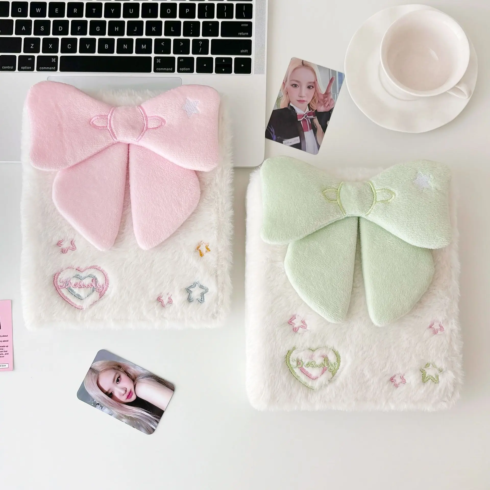 Cute Plush Photocard Binder Sleeves Book Photocard Holder A6 Binder 6 Ring Photocard Album for Photo Card Collector Book 6