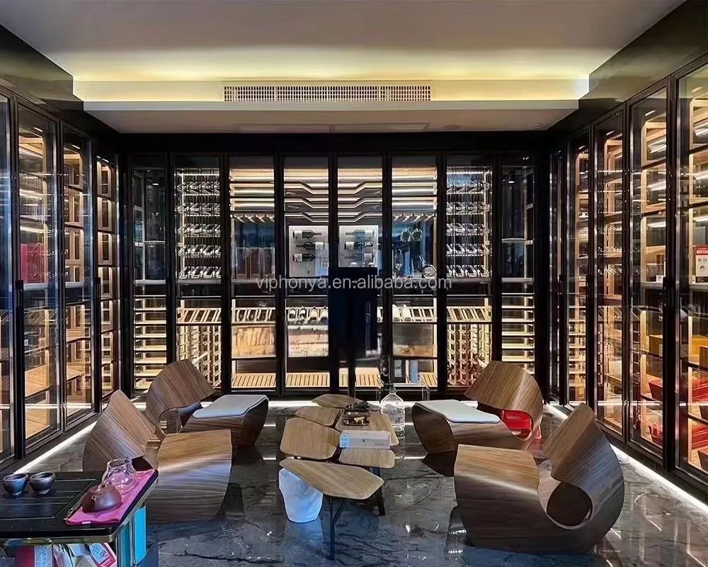 Wall Wine Racks /wine Cabinet /wine Cellar With Glass Or Metal Door