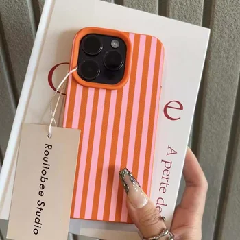 Colorful Striped Minimalist INS Couple Phone Case For iPhone 17 16 11 13 12 14 15 Pro Max XS X XR 7 8 Plus 16E 16 17 Pro Cover 1