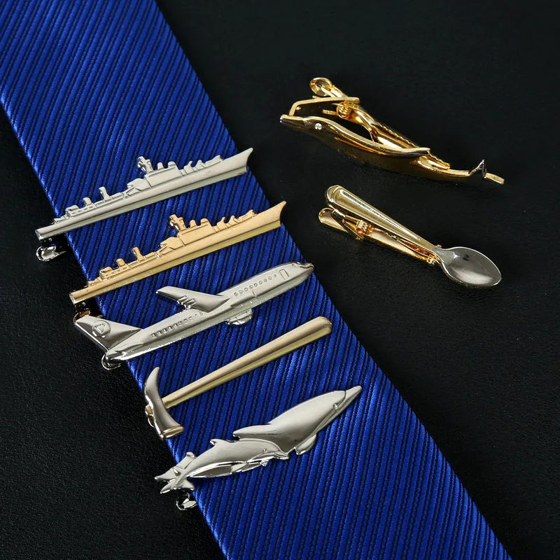 Stainless Tie Clip For Men Classic Metel Tie Pin Copper Bar Quality Enamel Collar Pin Crystal Business Corbata tie clips