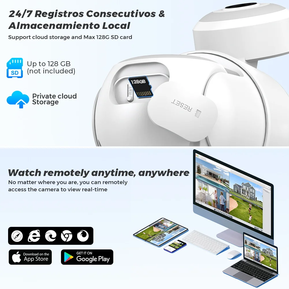 4K 8MP Wifi Camera PTZ Outdoor Dual Screen Human Detection 4MP CCTV Video Survei