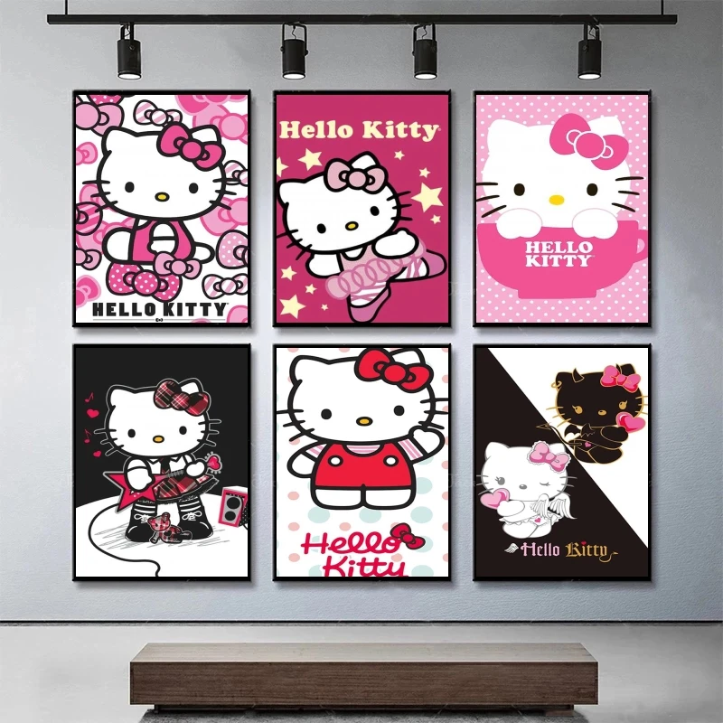 

Canvas Wall Art hello kittys Classic Comics Pictures Children Gifts Kid Action Figures Prints And Prints Poster Home