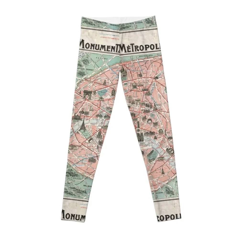 Old Map Of Paris Leggings Gym Top Per Ragazze Leggings Per Fitness Gym Pants Leggings Da Donna