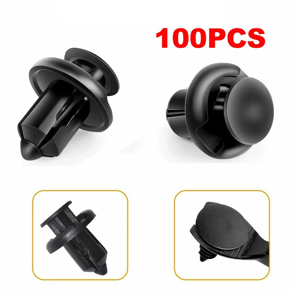 Hood Fender Push Rivets Black Bumper Clip Retainer Screw Plastic Door Panel Fender Liner Retainer Clip Auto Bumper Fender Buckle