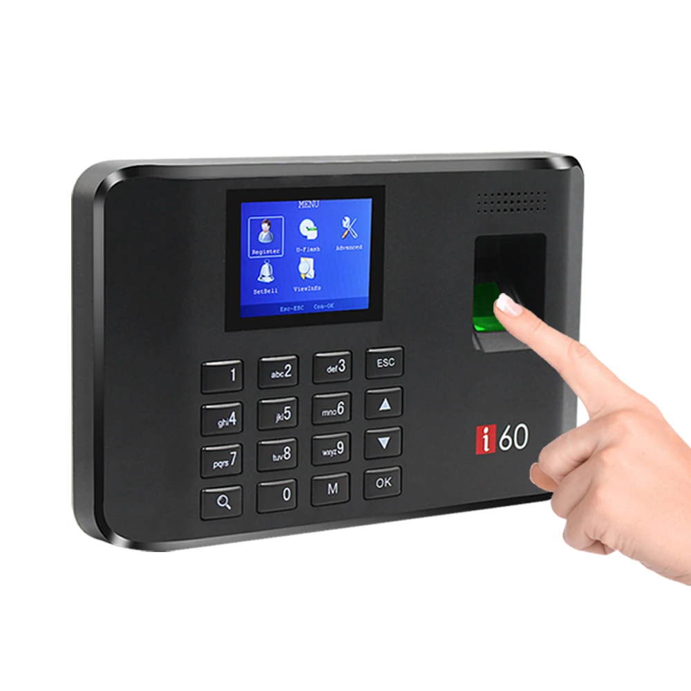 2.4" Screen Biometric Fingerprint Time Attendance System Time Clock USB Office Check-in Realand Clock in for Employees Fingerprint Attendance Machine