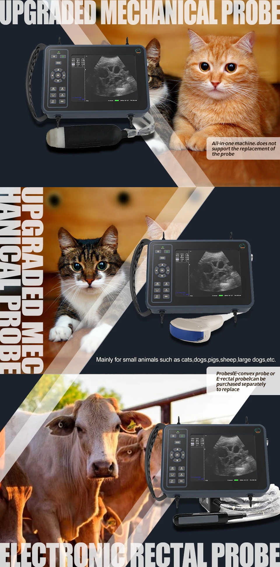 Portable Veterinary Ultrasound Scanner, Vet Pregnancy Check Handheld Ultra Machi