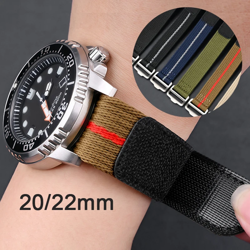 Nylon Stripe Waterproof Sport Watch Band Strap and Bracelet