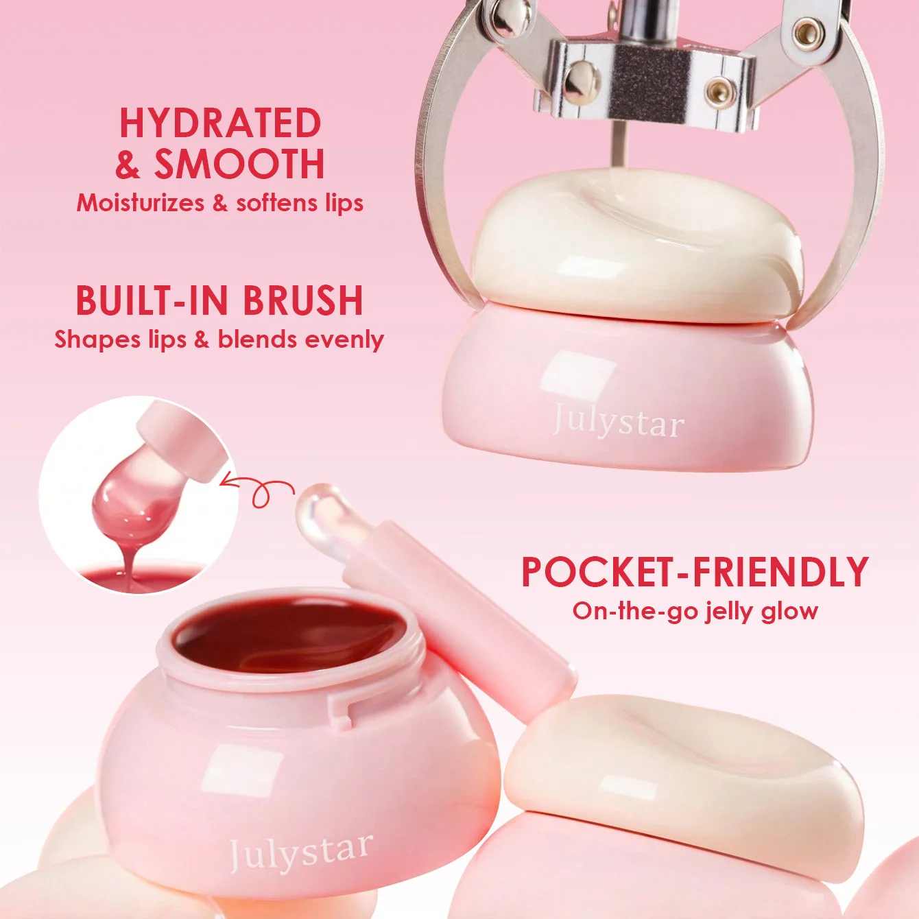 Hydraterende spiegelglans lipgloss en blush voor wangen set_voghion.com