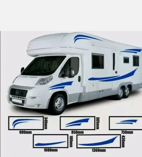 

X2 Side MOTORHOME STRIPES - Camper Van Horsebox Caravan RV Decals Sticke