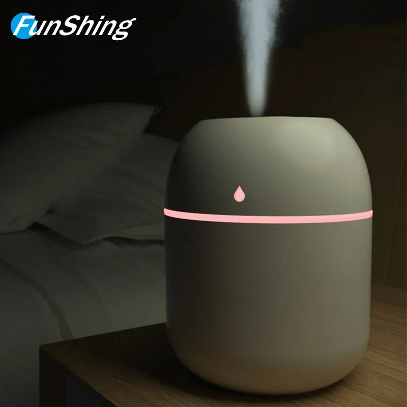 

FunShing 330ML Air Humidifier USB Portable Car Aroma Essential Oil Diffuser Led Night Light Ultrasonic Mist Maker For Home