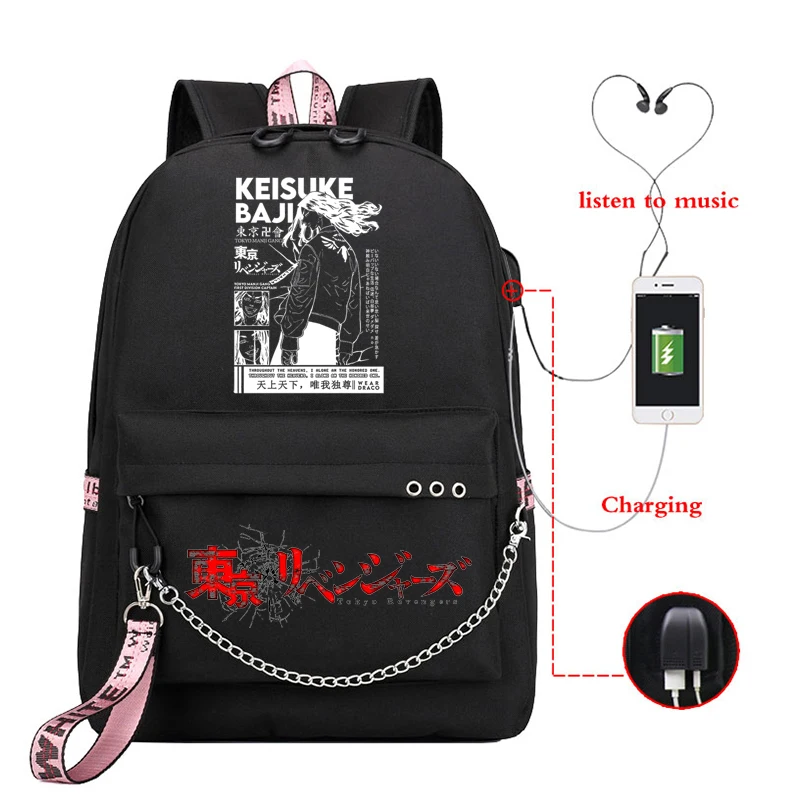 

Tokyo Revengers Valhalla Chifuyu Matsuno School Bags for Teenager Girls School Backpack Bag Usb Charging Bookbag Mochila Escolar