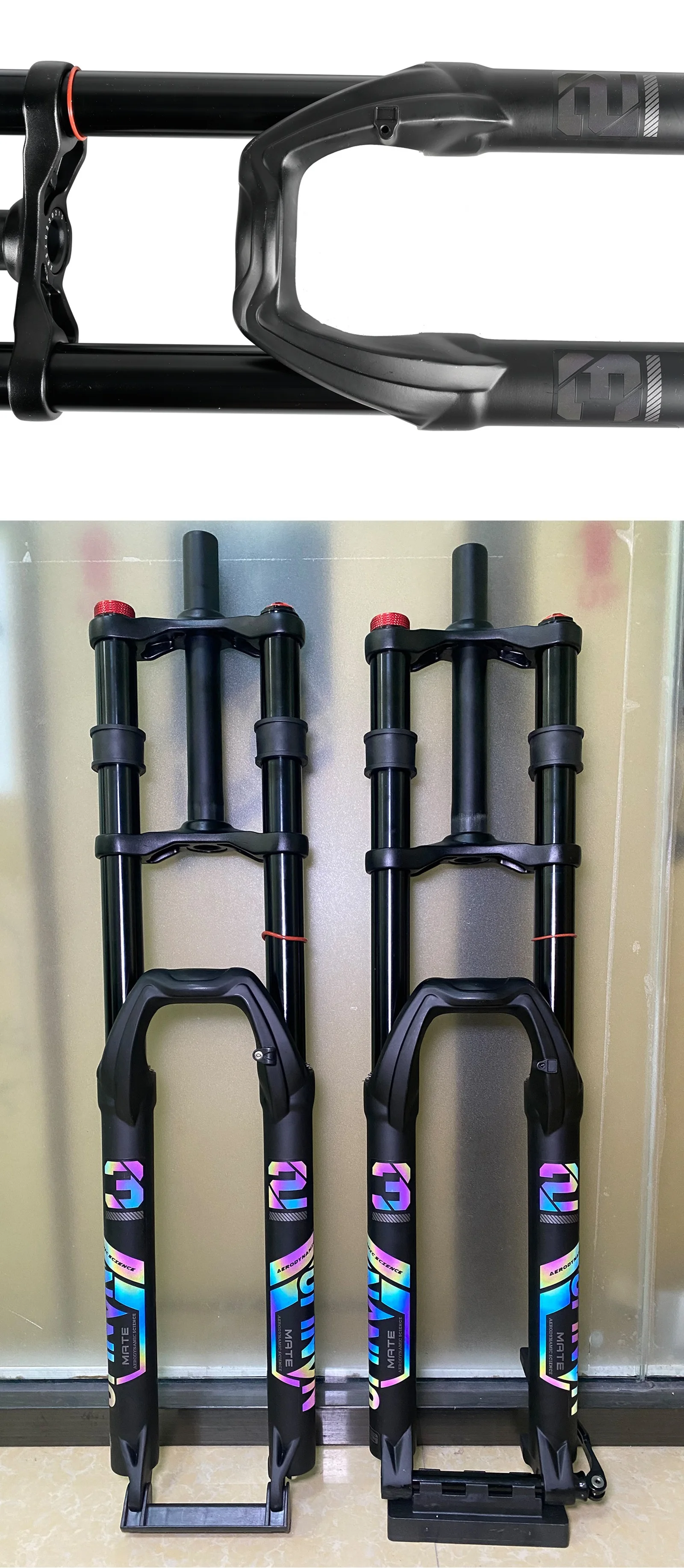 150mm Travel Air Suspension Fahrrad gabel, Nanlio Doppels ch ulter Schnee gabel 27,5 Zoll/29*2,5 Zoll MTB-Gabel für E-Bike, 15/9mm – Detail 17