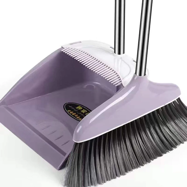 Stainless Steel Broom Dustpan Set Upright Broom Dustpans with Long Handle  Heavy Duty Dustpan Broom Combo Set Portable Sweeper - AliExpress